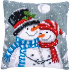  PN-0190826 Cross stitch kit (cushion) 40 x 40cm Vervaco Snowmen
