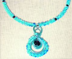 Necklace of wire and beads
