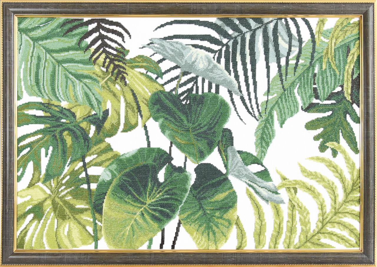 BT-228 Counted cross stitch kit Crystal Art Set of pictures Tropical  leaves