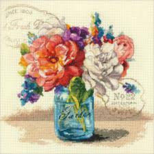 70-35334 Counted cross stitch kit DIMENSIONS "Garden Bouquet"