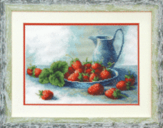 Mixed technique stitch kit A-157 “Strawberry with cream” 