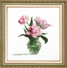 Cross-stitch kit М-200 "Pink tulips" 