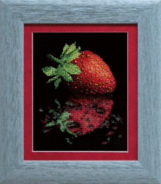 Mixed technique stitch kit A-161 “Reflection. Strawberry” 
