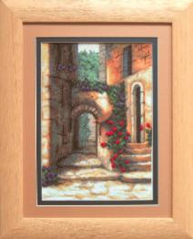 Cross-stitch kit №454 "Yard with roses"