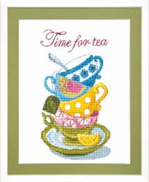 BT-005 Counted cross stitch kit Crystal Art "Time for tea"