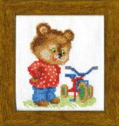 BT-017 Counted cross stitch kit Crystal Art "Prize for teddy-bear"