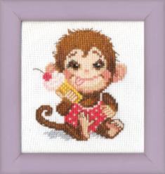 BT-019 Counted cross stitch kit Crystal Art "Gourmand monkey"