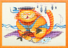 Mixed technique stitch kit M-108 "Cat-sailor"