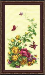 Cross-stitch kit №215 Triptych "Wildflowers"