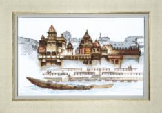 BT-035 Counted cross stitch kit Crystal Art "City near the river"