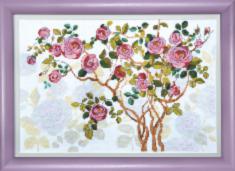 BT-1007 Mixed technique stitch kit Crystal Art "Blooming dog-rose"