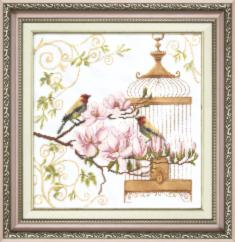 BT-037 Counted cross stitch kit Crystal Art "Singing of birds"