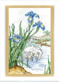 BT-049 Counted cross stitch kit Crystal Art "At the pond"