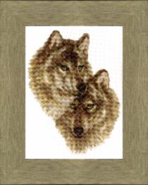 BT-058 Counted cross stitch kit Crystal Art "Wolf and she-wolf"