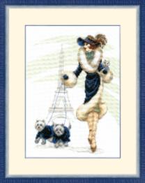 BT-066 Counted cross stitch kit Crystal Art "A walk in Paris"