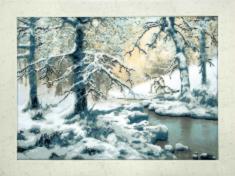 Partial embroidery kit RK-077 "Wolves at the winter brook"