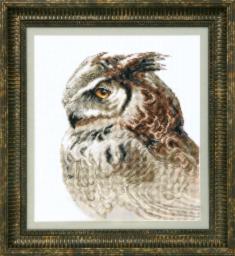 BT-077 Counted cross stitch kit Crystal Art "Wise eagle owl"