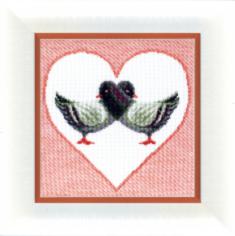 BT-131 Counted cross stitch kit Crystal Art "Pigeons"
