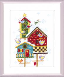 BT-135 Counted cross stitch kit Crystal Art "Nestling box in winter"