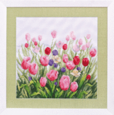 Mixed technique stitch kit М-112 "Valley of tulips" 