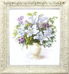 BT-141 Counted cross stitch kit Crystal Art "Bouquet with white lilies"