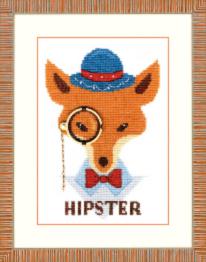 BT-154 Counted cross stitch kit Crystal Art "Hipster fox"