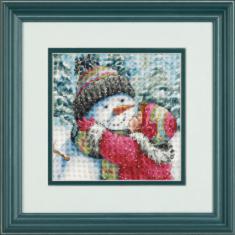 70-08833 Counted cross stitch kit DIMENSIONS "A Kiss for Snowman"