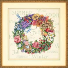 35040 Counted cross stitch kit DIMENSIONS "Wreath of all Season"