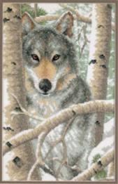 03228 Counted cross stitch kit DIMENSIONS "Wintry Wolf"