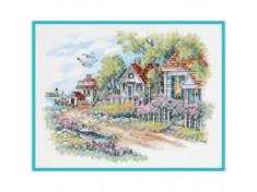 03240 Counted cross stitch kit DIMENSIONS "Cottages by the Sea"