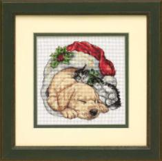 08826 Counted cross stitch kit DIMENSIONS "Christmas Morning Pets"