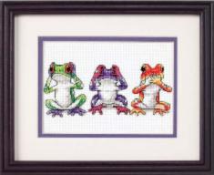 16758 Counted cross stitch kit DIMENSIONS "Tree Frog Trio"