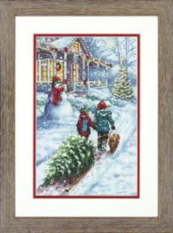 Dimensions 70-08837 Needlecrafts Counted Cross Stitch Cardinals On Sled