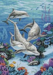 03830 Counted cross stitch kit DIMENSIONS "The Dolphins Domain"