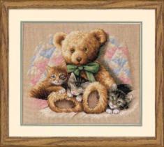 35236 Counted cross stitch kit DIMENSIONS "Teddy & Kittens"