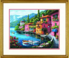 70-35285 Counted cross stitch kit DIMENSIONS "Lakeside Village"