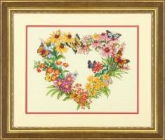 70-35336 Counted cross stitch kit DIMENSIONS "Wildflower Wreath"