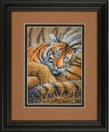 70-65105 Counted cross stitch kit DIMENSIONS "Cozy Cub (Tiger)"