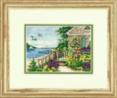 70-65145 Counted cross stitch kit DIMENSIONS "Bayside Cottage"