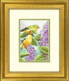 70-65153 Counted cross stitch kit DIMENSIONS "Goldfinch And Lilacs"