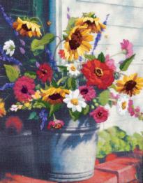 05134 Satin stitch kit DIMENSIONS "Bucket of Flowers"