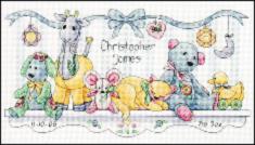 73068 Counted cross stitch kit DIMENSIONS "Baby Hugs Baby's Friends Birth Record" 