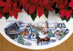 70-08830 Counted cross stitch kit DIMENSIONS "Sleigh Ride Tree Skirt"