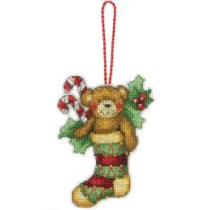 70-08894 Counted cross stitch kit DIMENSIONS "Bear Christmas Ornament"