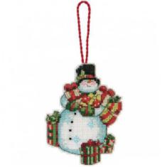 70-08896 Counted cross stitch kit DIMENSIONS "Snowman Christmas Ornament"