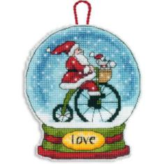 70-08903 Counted cross stitch kit DIMENSIONS "Love Snowglobe Christmas Ornament" 