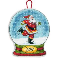 70-08905 Counted cross stitch kit DIMENSIONS "Joy Snowglobe Christmas Ornament"