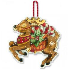 70-08916 Counted cross stitch kit DIMENSIONS "Reindeer Christmas Ornament"