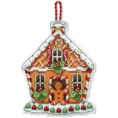 70-08917 Counted cross stitch kit DIMENSIONS "Gingerbread House Christmas Ornament"
