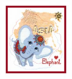 BT-179 Counted cross stitch kit Crystal Art "Child's world. Asia"